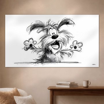 Kleine Hundekarikatur