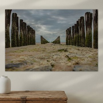 brise-lames à Zoutelande, en Zélande