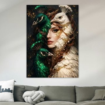 Peacock Goddess Portrait Fantasy Queen by Faheem Beigh