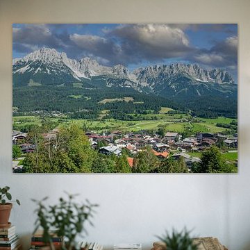 Blick von Ellmau zum Kaisergebirge mit dem Wilden Kaiser,Tirol,Österreich