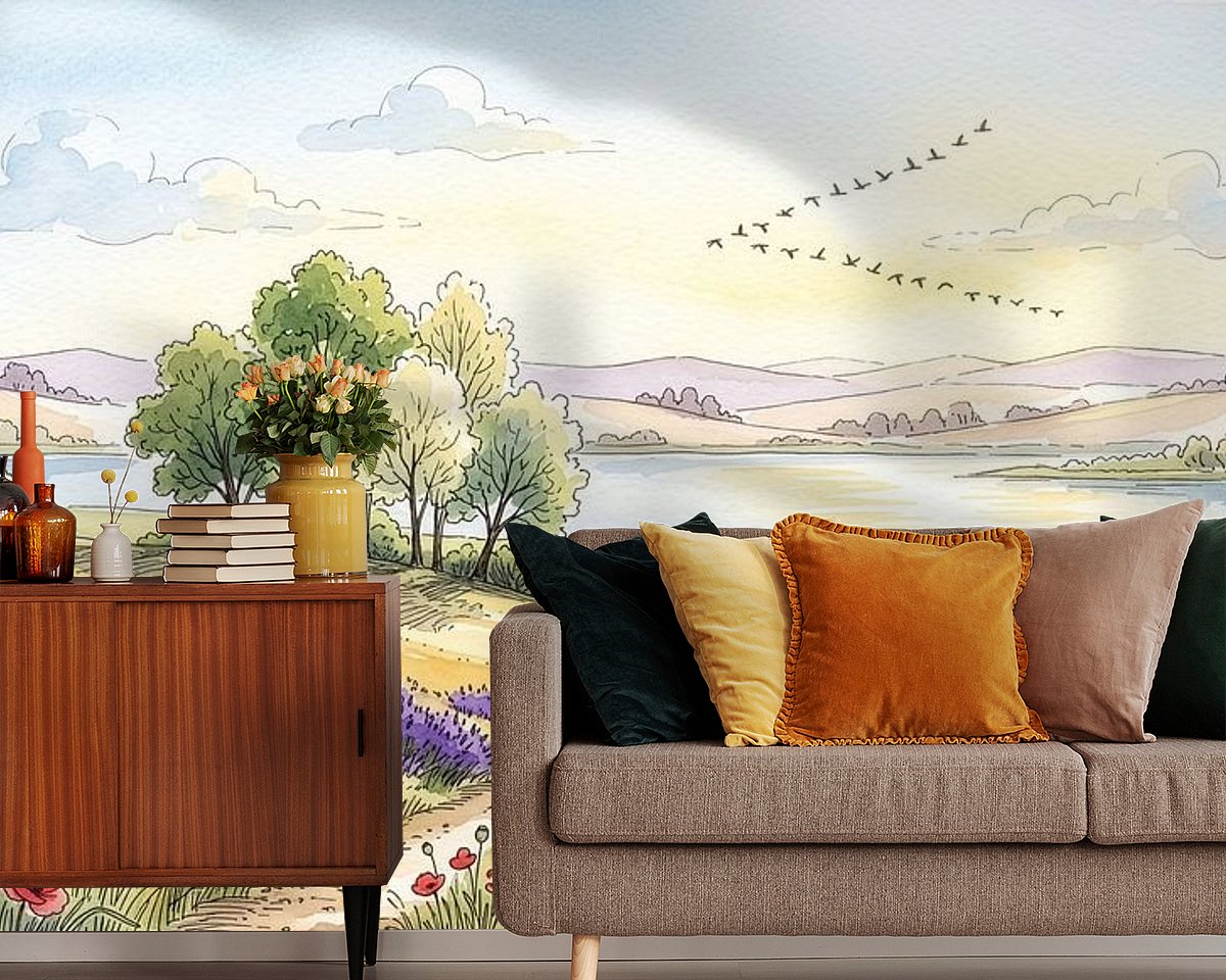 Voorbeeld van het werk in een kamer