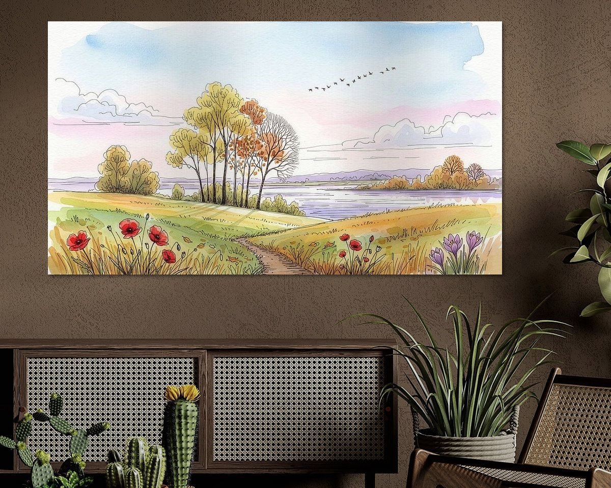 Voorbeeld van het werk in een kamer