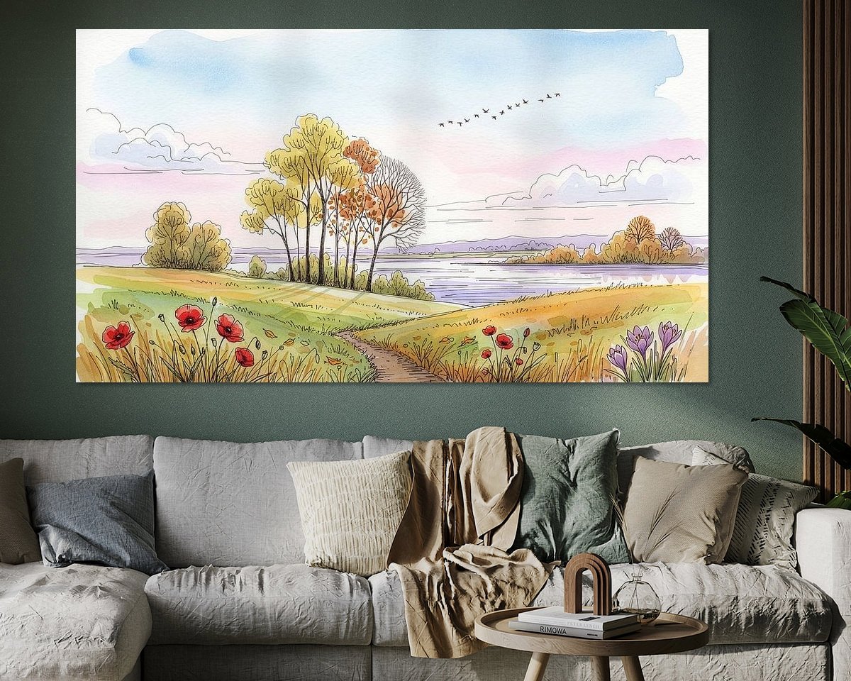 Voorbeeld van het werk in een kamer