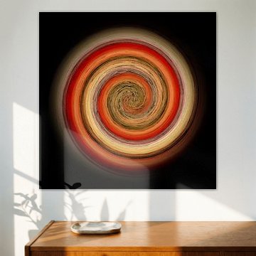 Faszinierende Farbspiralen auf Schwarz 04 / Spirale / Farbstrudel von Kerstin Franz