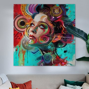 Turquoise Dreams — A portrait with a playful energy by ART AKON