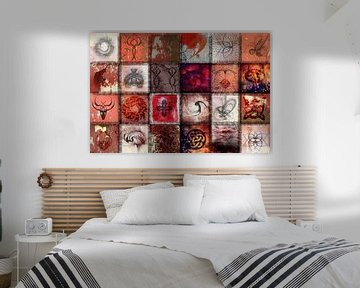 Collage in rot von Rietje Bulthuis