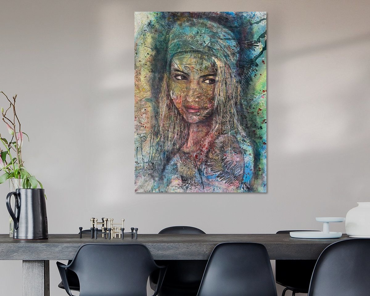 Voorbeeld van het werk in een kamer