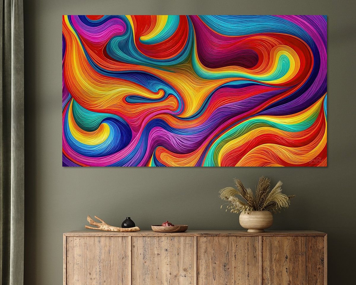 Voorbeeld van het werk in een kamer