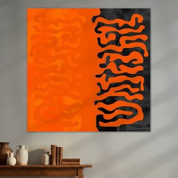 Art minimaliste représentant des flammes d'' sur Claudio Chagas