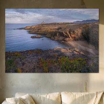 S'Panoramisch uitzicht op de vuurtoren van Arenella, Catalonië van PhotoCluster