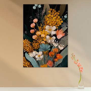Fleurs sauvages sur fond sombre sur Thea
