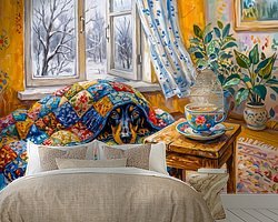 Voorbeeld van het werk in een kamer