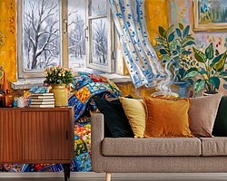 Voorbeeld van het werk in een kamer
