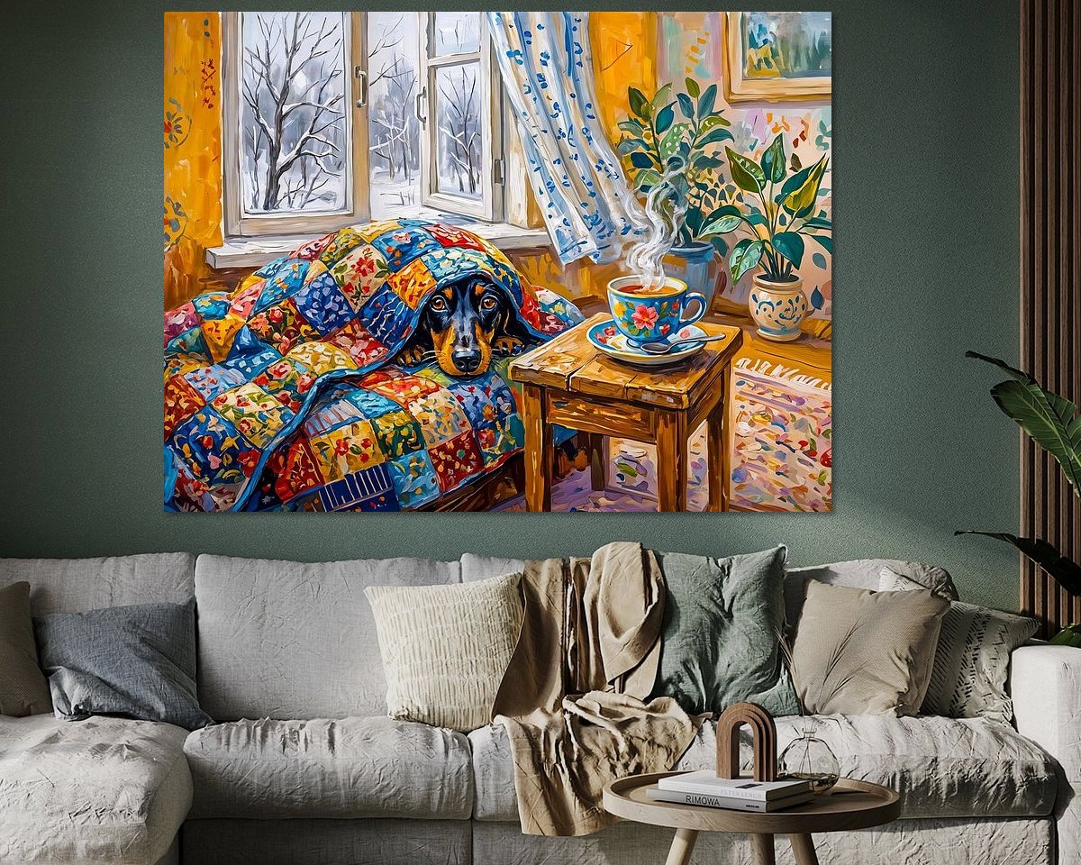Voorbeeld van het werk in een kamer