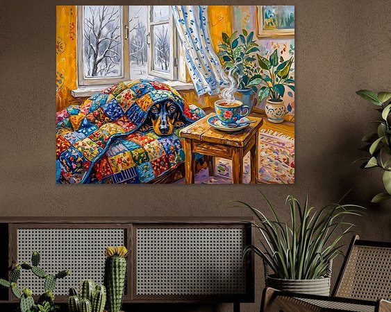 Voorbeeld van het werk in een kamer