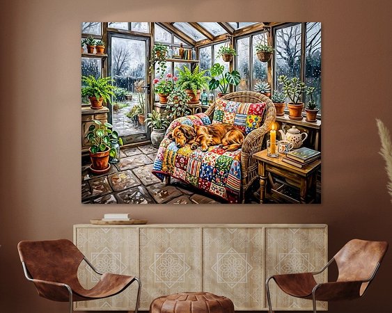 Voorbeeld van het werk in een kamer