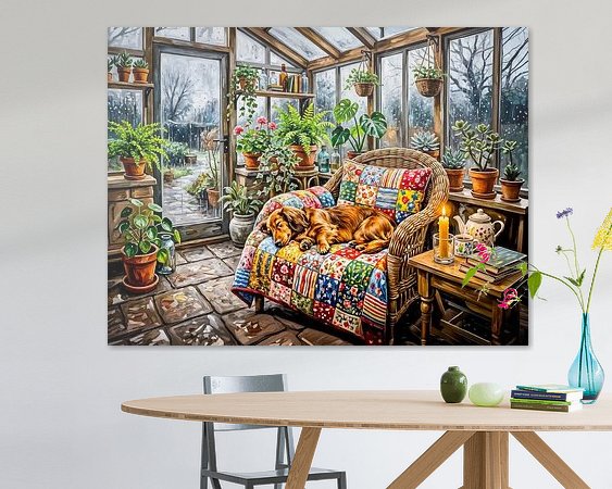 Voorbeeld van het werk in een kamer