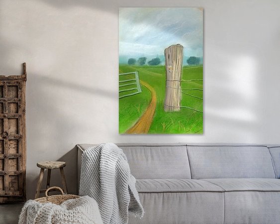 Voorbeeld van het werk in een kamer