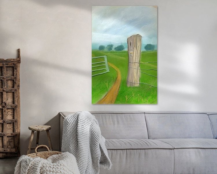 Voorbeeld van het werk in een kamer