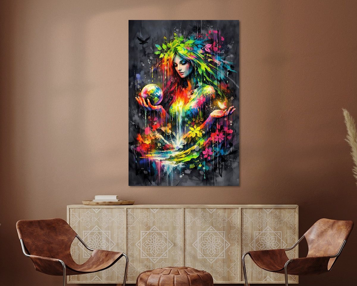 Voorbeeld van het werk in een kamer
