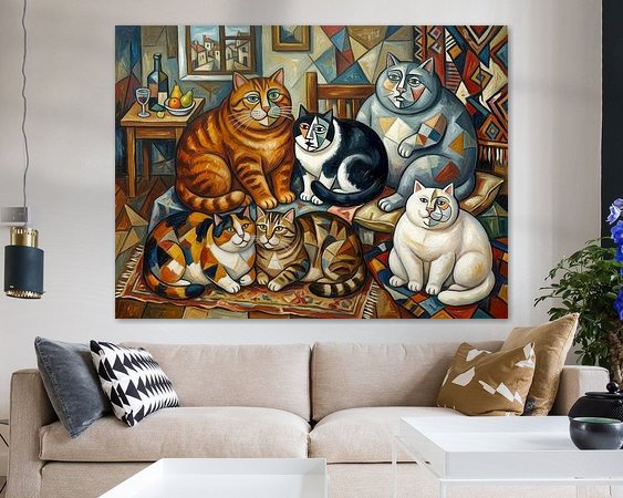 Voorbeeld van het werk in een kamer