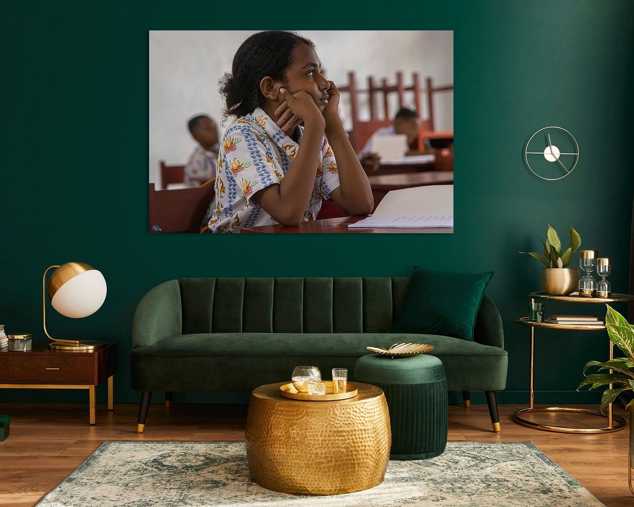 Voorbeeld van het werk in een kamer