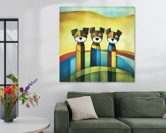 Voorbeeld van het werk in een kamer