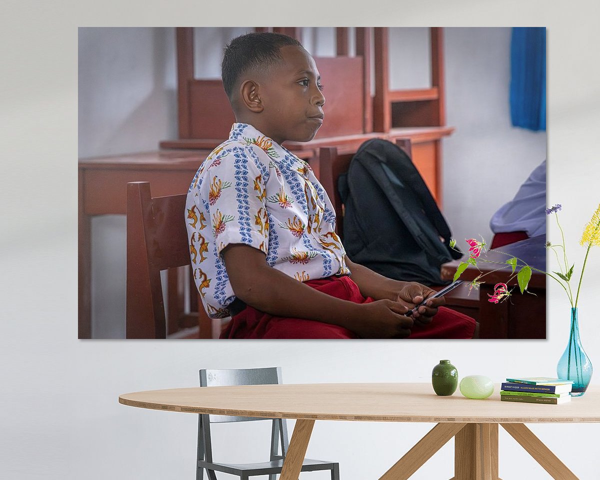 Voorbeeld van het werk in een kamer