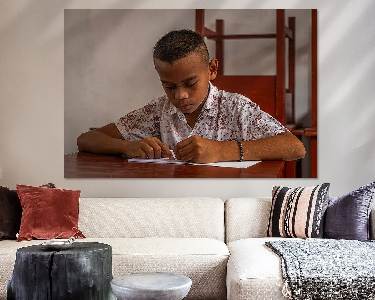 Voorbeeld van het werk in een kamer