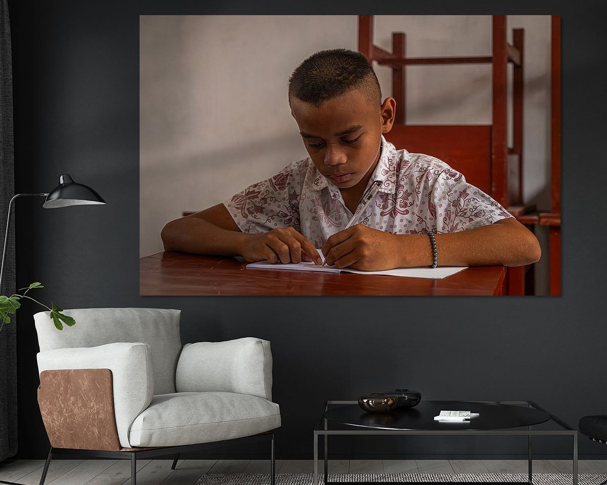 Voorbeeld van het werk in een kamer