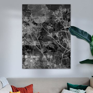 Die Natur trifft auf die Stadt in Schwarz-Weiß von Ria Bense