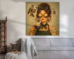Voorbeeld van het werk in een kamer