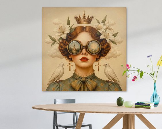 Voorbeeld van het werk in een kamer