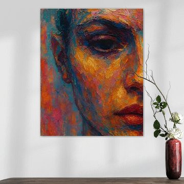 Portrait de femme à l'huile et à la craie