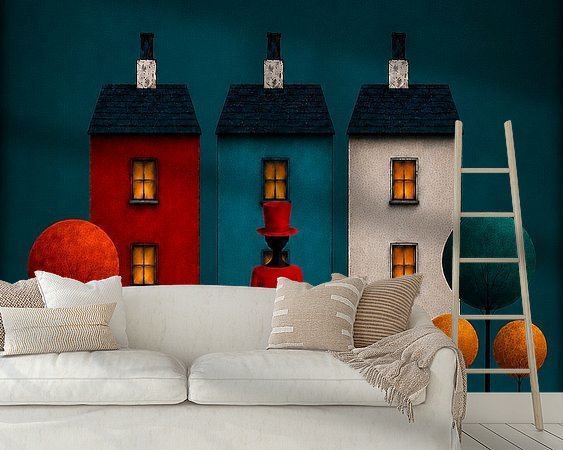 Voorbeeld van het werk in een kamer