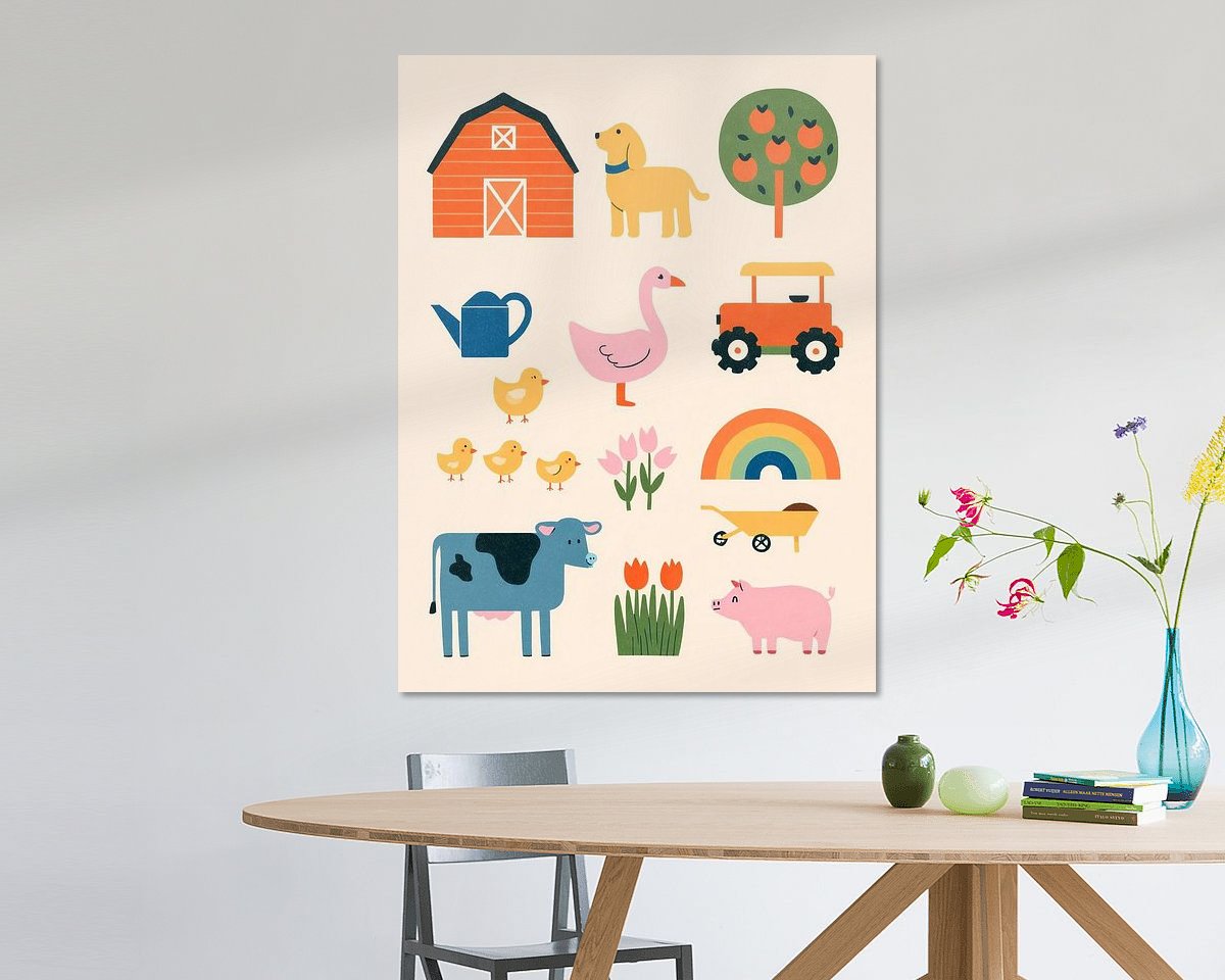 Voorbeeld van het werk in een kamer
