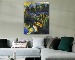 Voorbeeld van het werk in een kamer