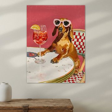 Teckel met Cocktail van Gypsy Galleria