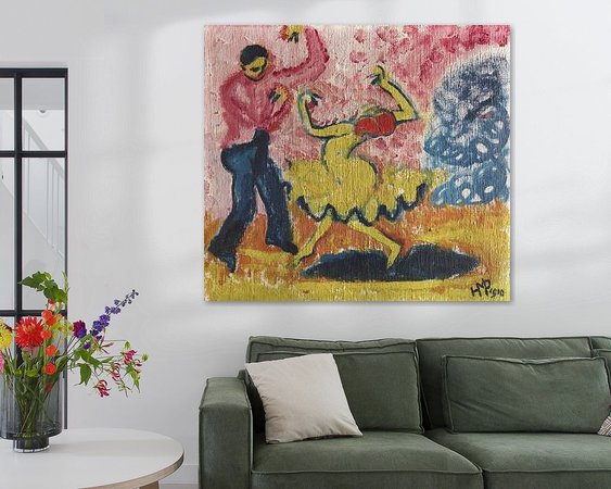 Voorbeeld van het werk in een kamer