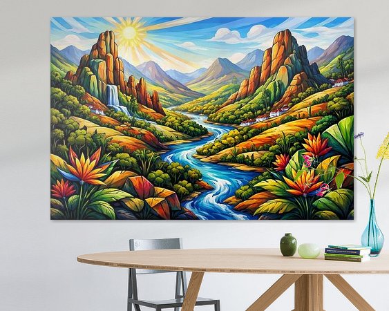 Voorbeeld van het werk in een kamer