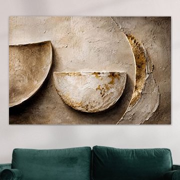 Sculptural harmony in limestone and gold by Dutch Art Works