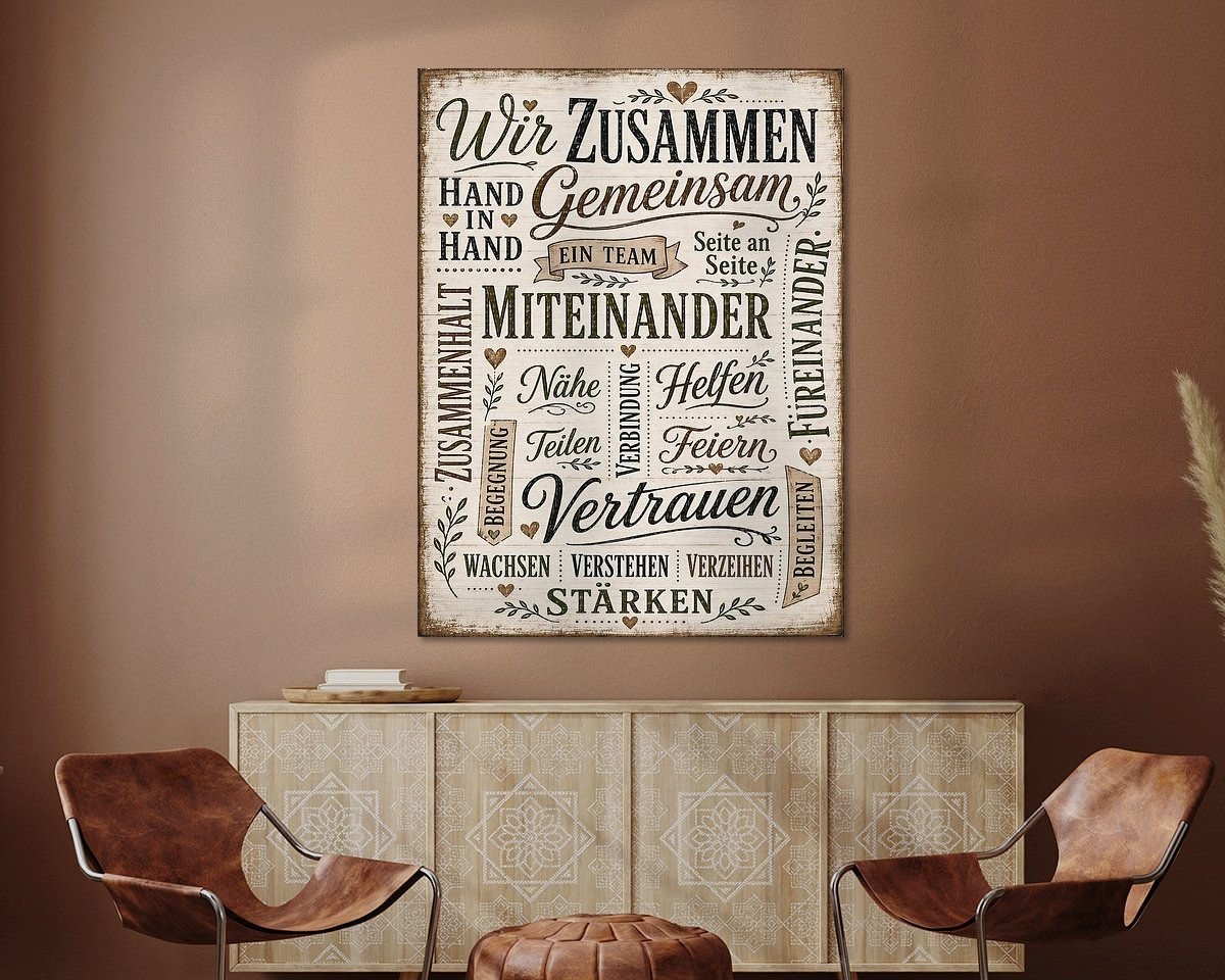 Voorbeeld van het werk in een kamer