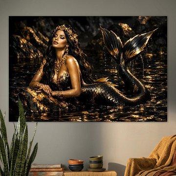 Gouden Sirene in de Schaduwzee – Golden Siren in the Shadow Sea van ButterflyPix