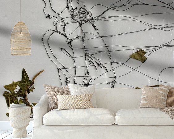 Voorbeeld van het werk in een kamer