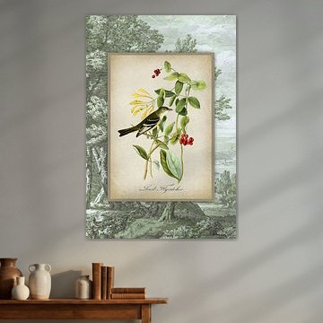 Vintage Single Bird Landscape by Behindthegray