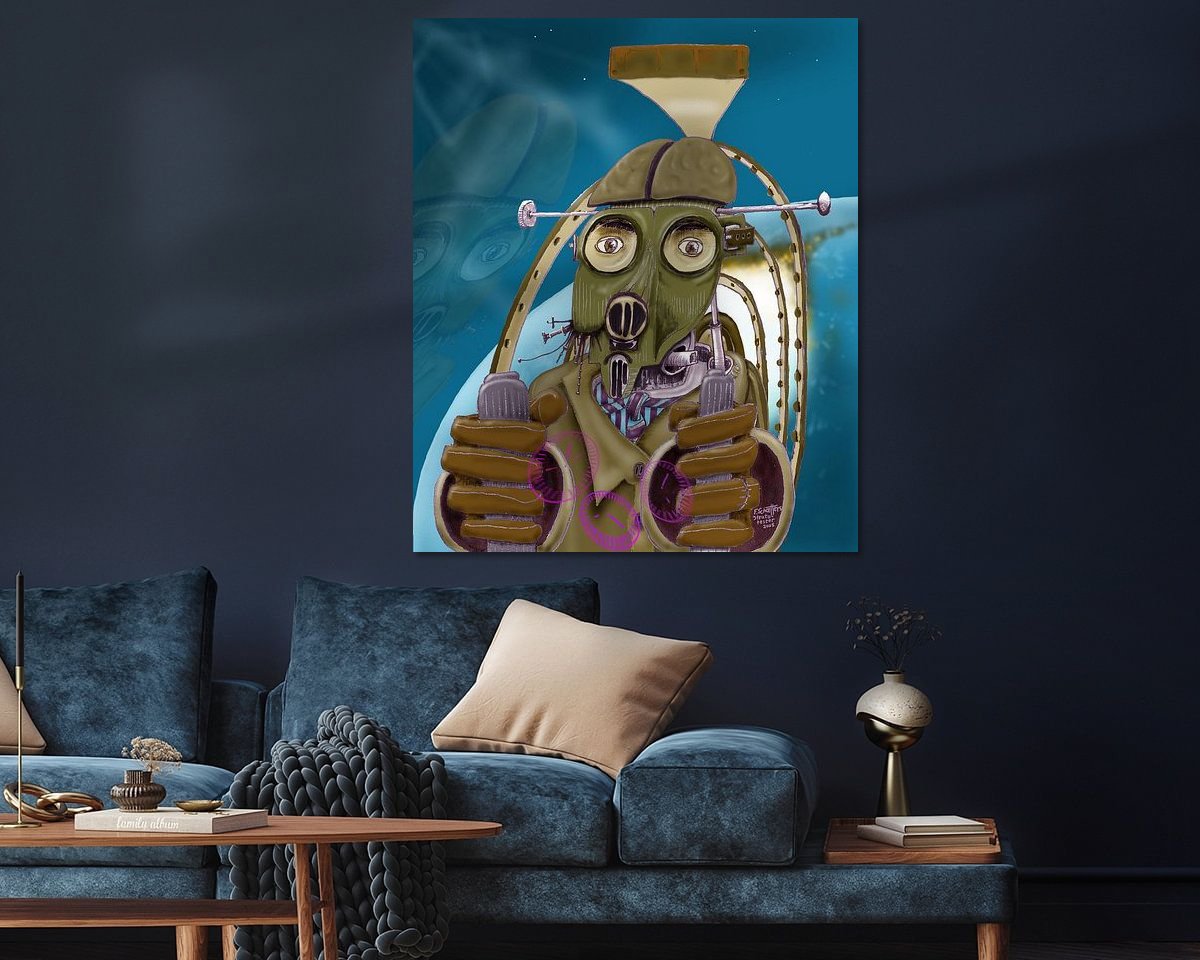 Voorbeeld van het werk in een kamer