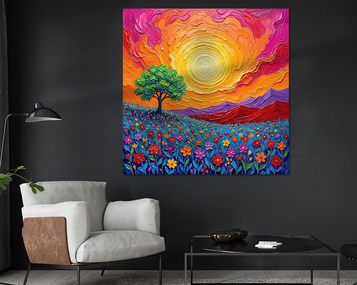 Voorbeeld van het werk in een kamer