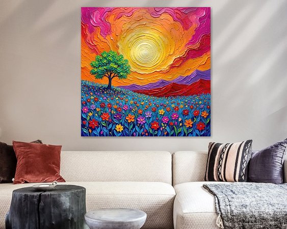 Voorbeeld van het werk in een kamer