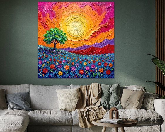 Voorbeeld van het werk in een kamer
