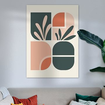 Minimalistische, abstracte, geometrische en organische vormen in ingetogen aardetinten. van Adam Khabibi
